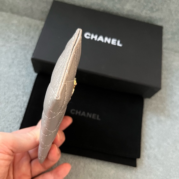 CHANEL Boy Card Case Wallet grey caviar leather - Picture 4 of 12